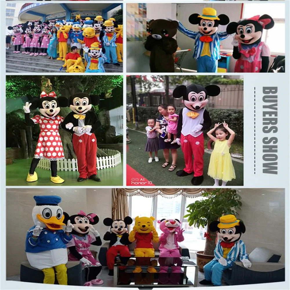 Disney Mickey Mouse Cartoon Characters Mascot Costumes for Adults Yellow Winnie Hoop Tiger Advertising Event Party Large Mascots