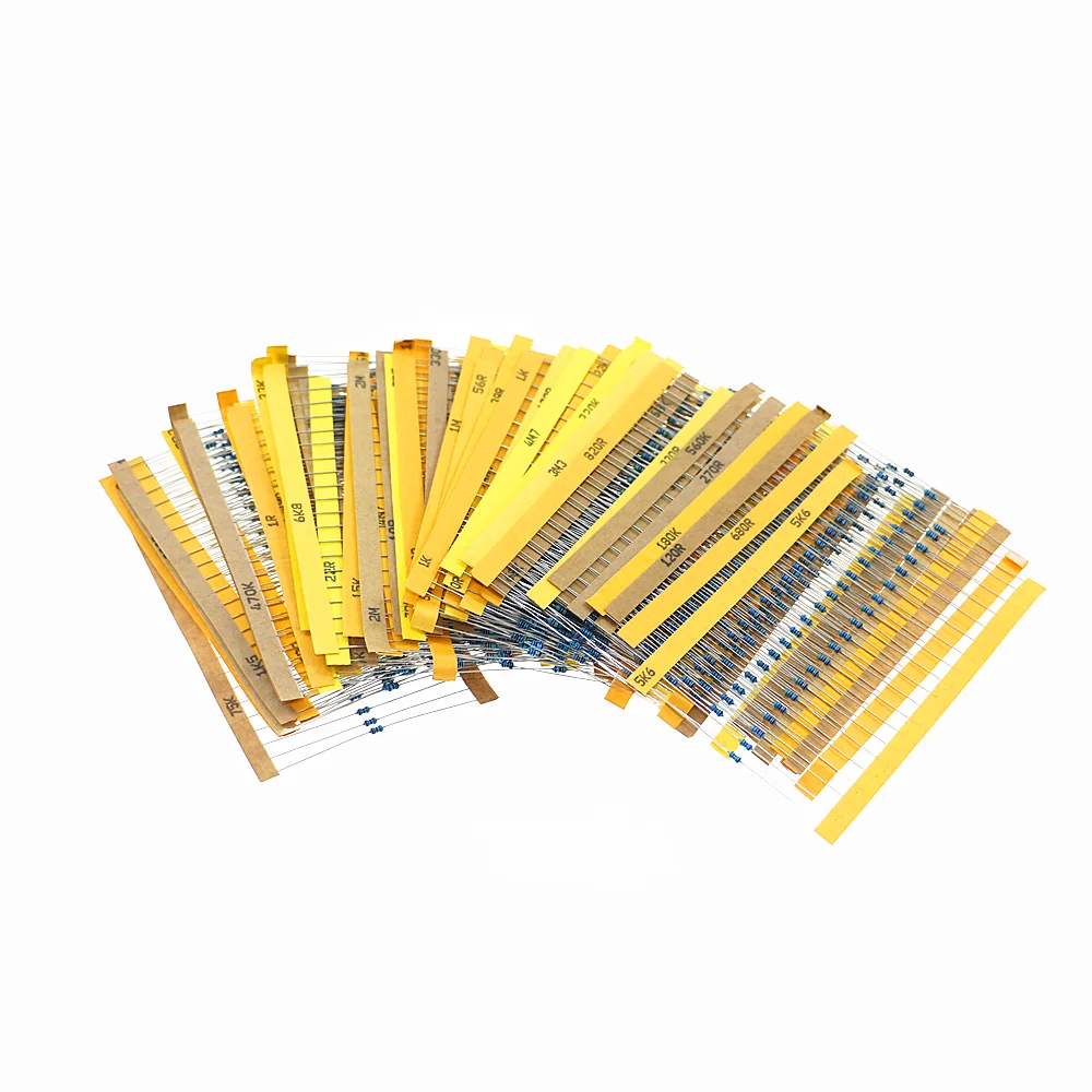 1280pcs/lot 64values Resistor Kit 1/8W 1%  Metal Film Resistor Assortment Kit Set 1ohm - 10mohm resistor samples DIY pack