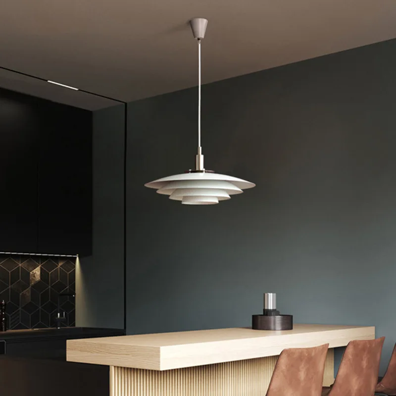 

Mornden Led Pendant Lights Multi-layer Aluminum White for Home Dinning room /Reading room/Bedroom/Bar Lamp Finish Hanging Light