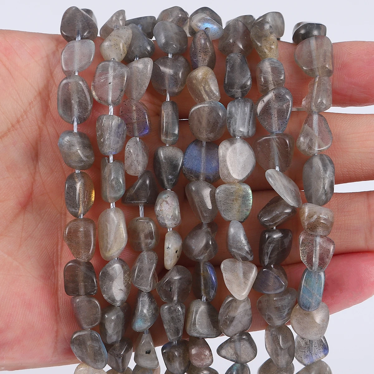 15inch Irregular Shape Natural Stone Beads  Spectrolite for Bracelet Necklace DIY Jewelry Making 7-10mm