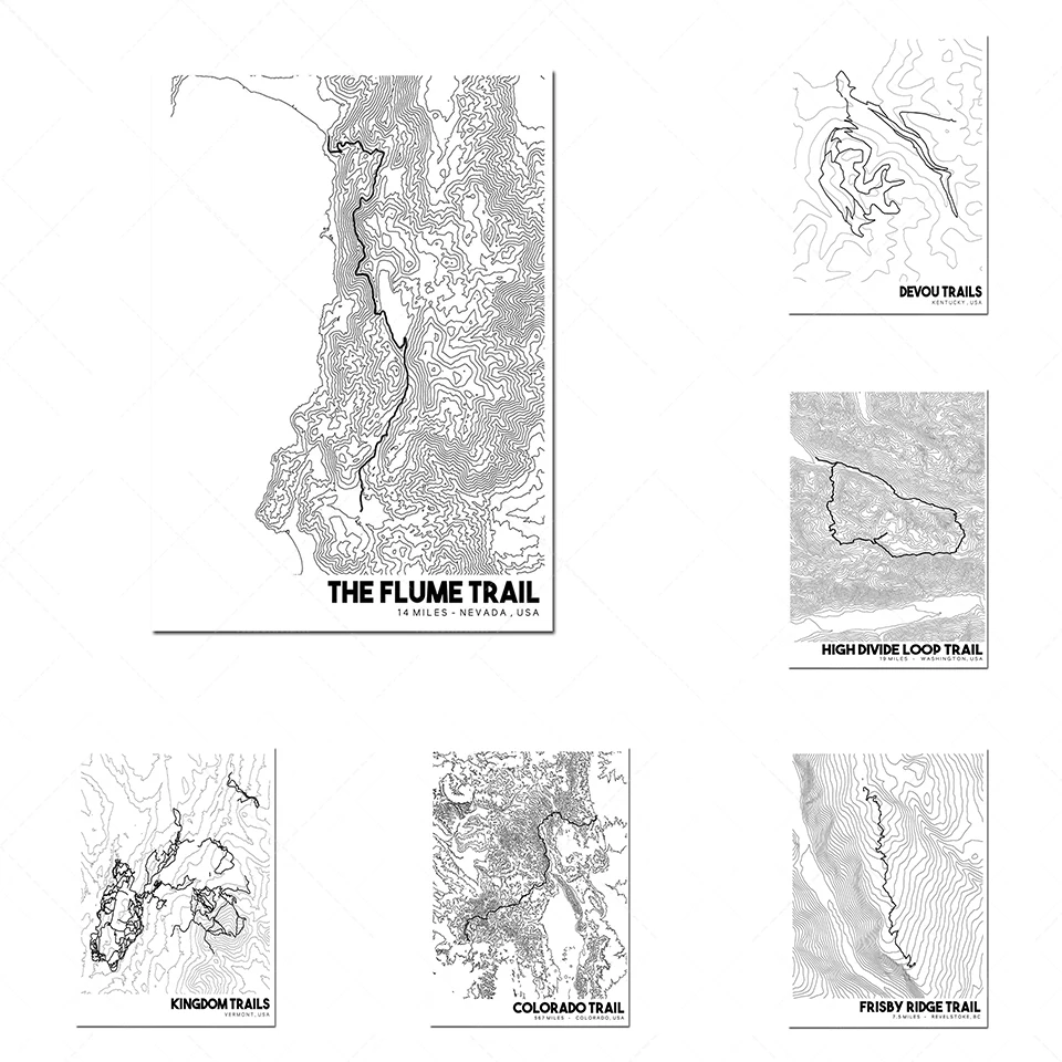 Pinnacle Mountain Trail Topographic Map, Printable Mountain Bike Map, Trail Map, Printable Topographic Map, Arkansas Mountain Bi