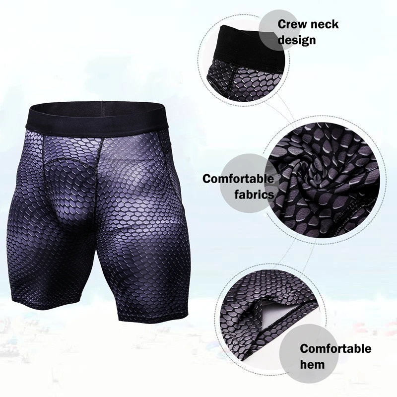 New Men Quick Dry Short Running Leggings Mens Compression Running Tights Gym Fitness Sport Shorts Leggings Male Panties homme