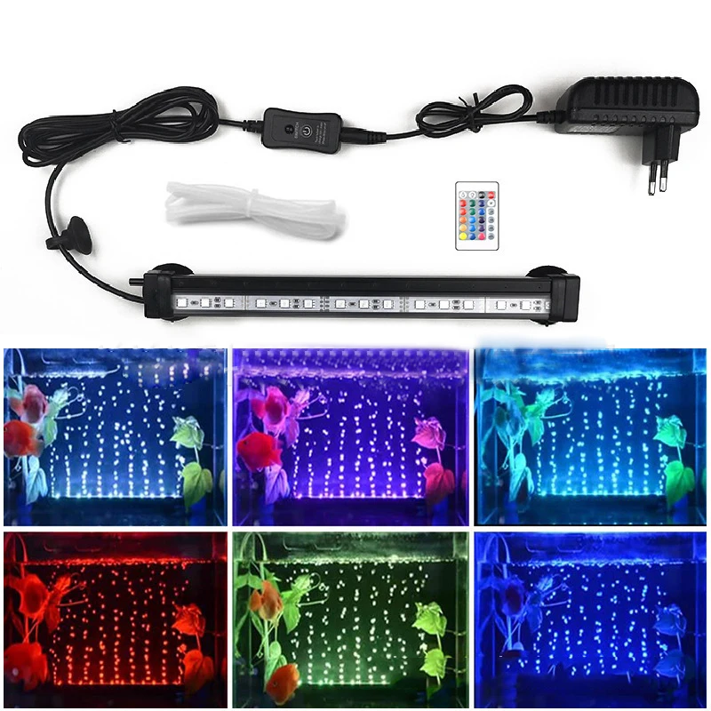 Aquarium LED light  Air Bubble Aquarium Lamp Underwater Submersible Fish Tank Light Color Changing  Making Oxygen Accessories