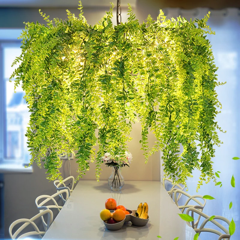 Flower Shop Fruit Green Plant Pendant Light Fixtures Retro Restaurant Bar Decoration Lamp Studio Leisure Pendant Lamps Rattan