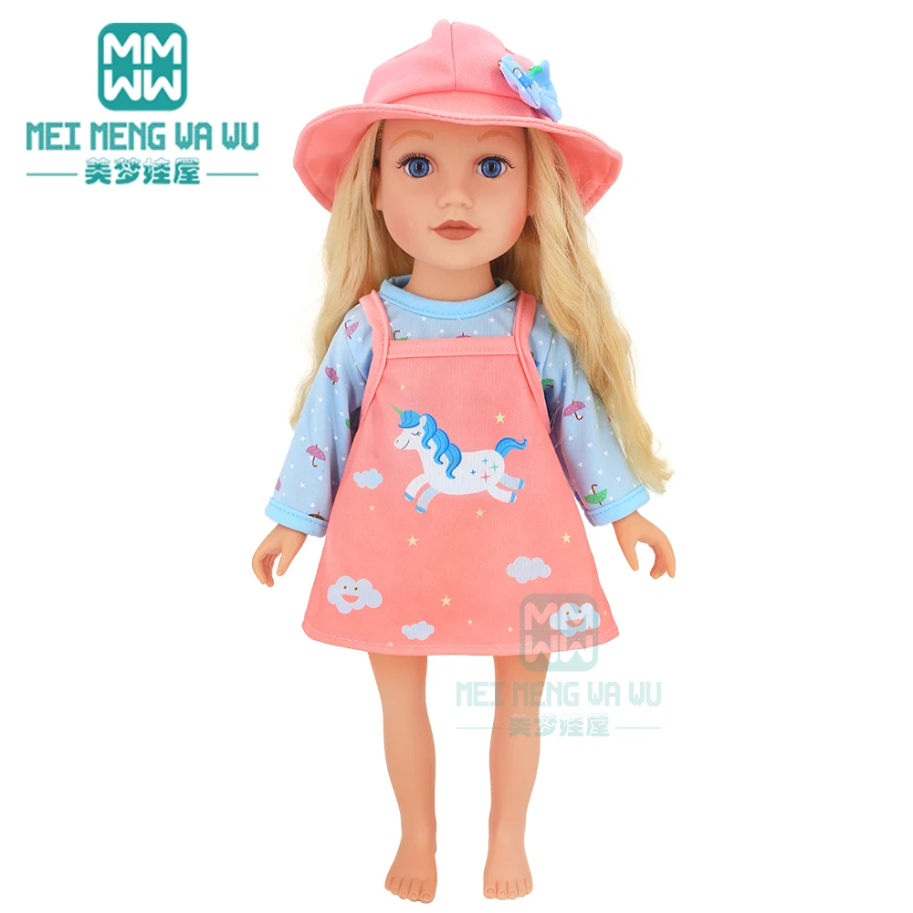 Doll clothes for 45cm American doll and toy new born doll accessories fashion strap dress Girl's gift