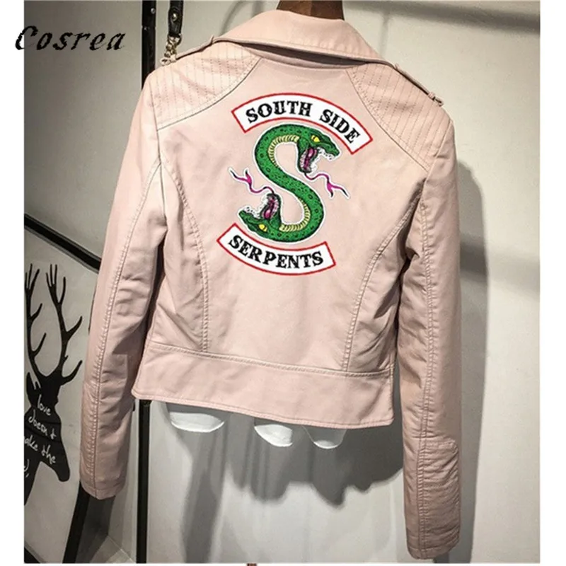 Jacket Riverdale Coat South Side Serpents Riverdale Southside PU Leather Jackets Serpents Streetwear Leather Outwear Coat Women