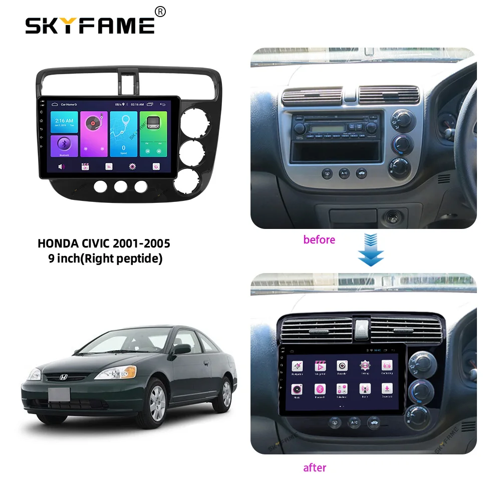 SKYFAME إطار السيارة فآسيا محول Canbus صندوق فك أندرويد راديو داش تركيب لوحة عدة لهوندا سيفيك ريبون