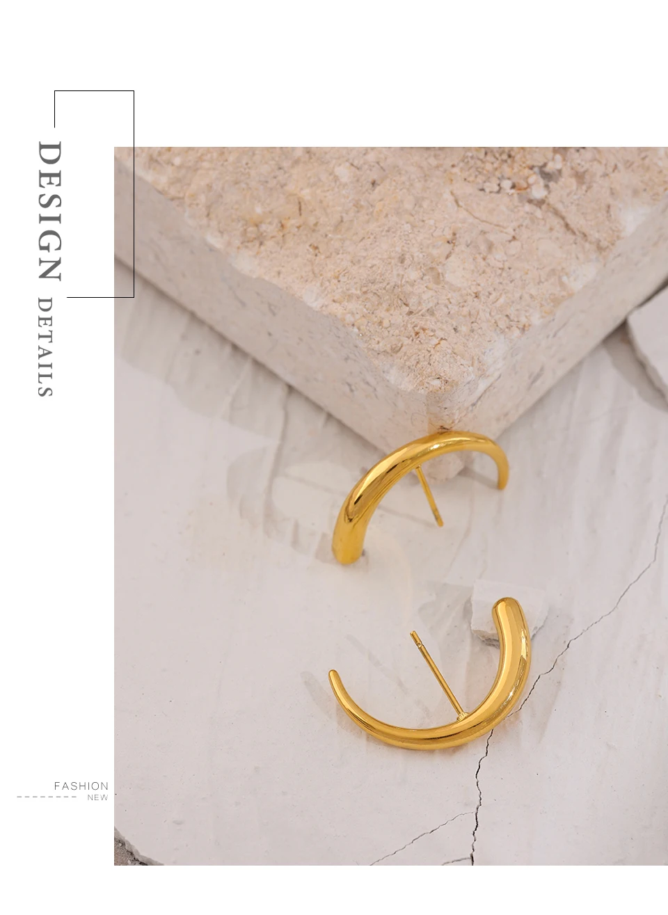 Yhpup Geometrische Ohrstecker aus Edelstahl, einfache Metallstruktur, ungewöhnlich, für Damen, Sommer, wasserdicht, Charm-Schmuck, Geschenk – Detail 9