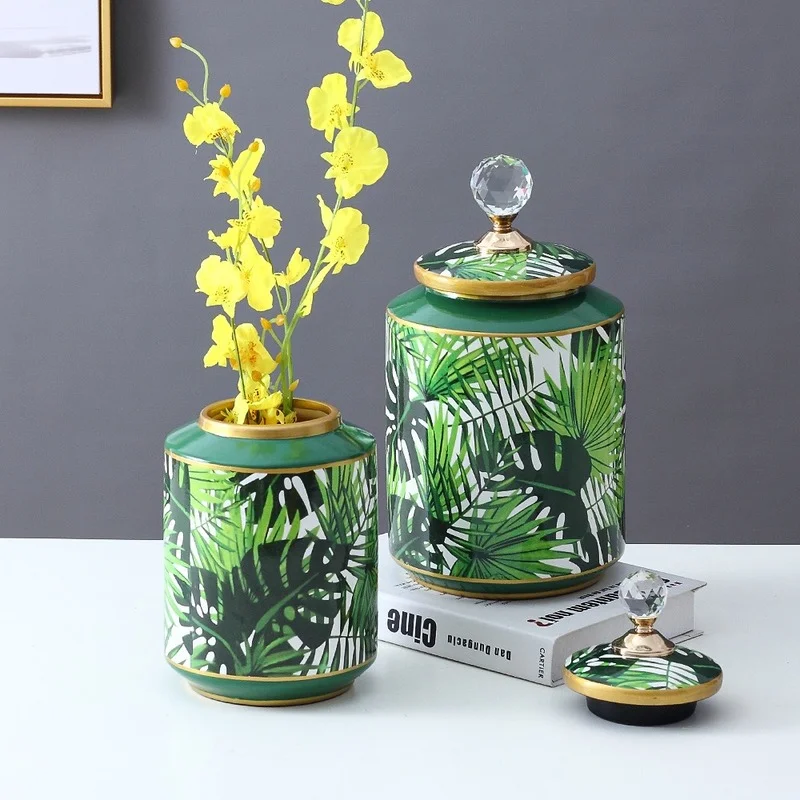 

Nordic Light Luxury Ceramic Storage Jar Decoration Living Room Dried Flower Flower Arrangement Accessories Home Decoration Vase