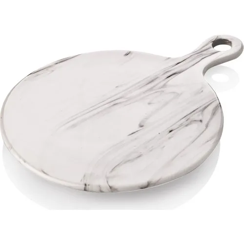 Queen's Kitchen Marble Pattern Handle Cheese Presentation Dish