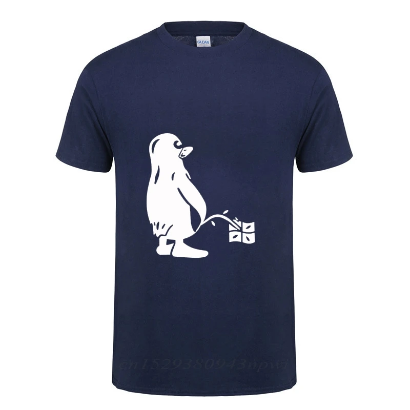 PENGUIN LINUX UBUNTU OZF T Shirt Men Streetwear Casual Loose Short Sleeve Round Neck Cotton Funny T-shirt Summer Tops Tee Tshirt