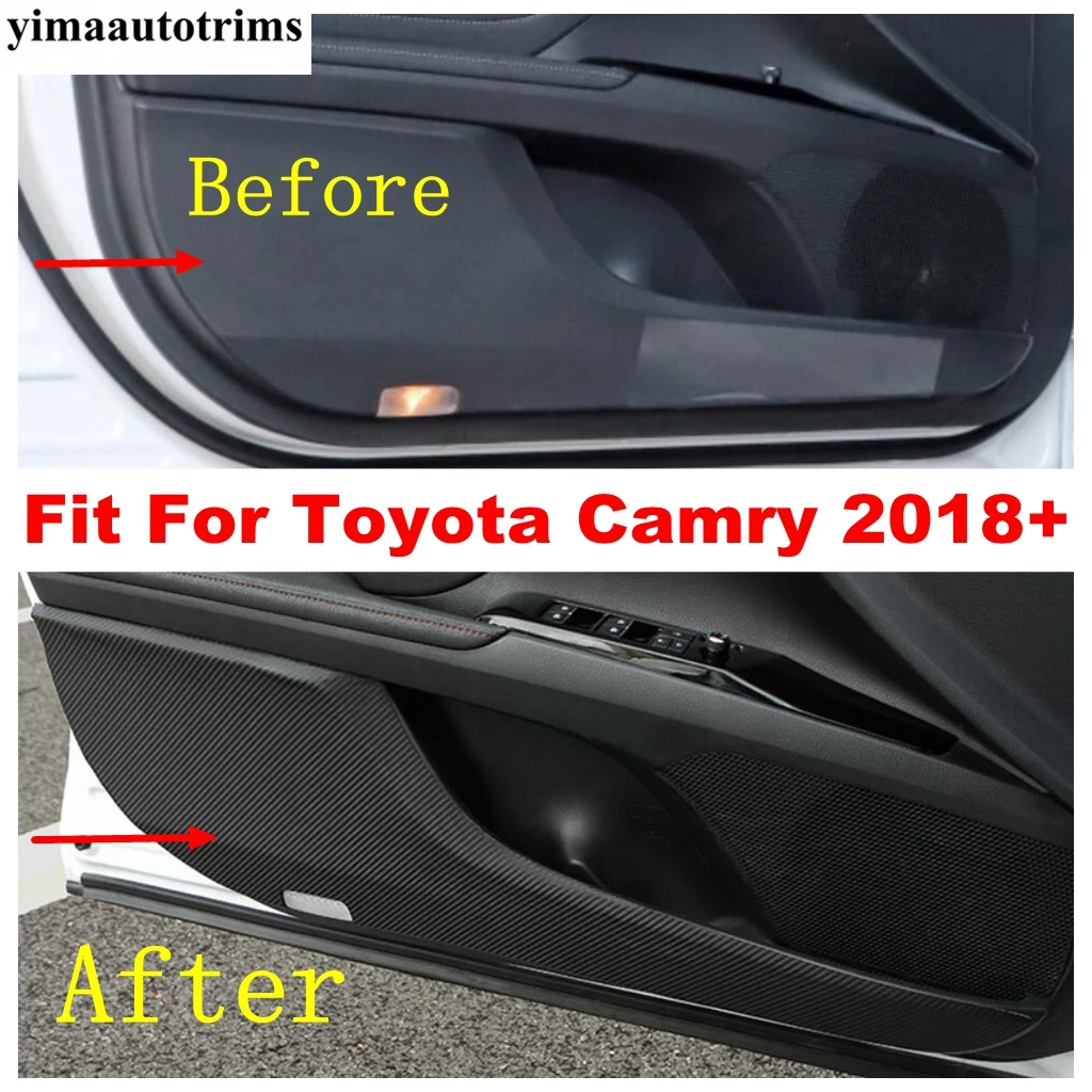 

Car Inner Door Panel Anti Kick Side Edge Film Protection Carbon Fiber Sticker Interior Accessories For Toyota Camry 2018 - 2023