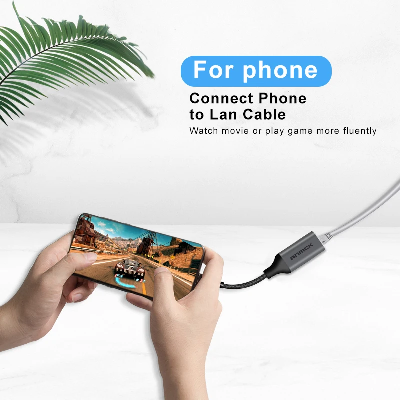 Anmck-macbook pro,samsung s9/s8/note 9,ネットワークカード用のUSBCイーサネットアダプター,USB-Cからrj45 lan