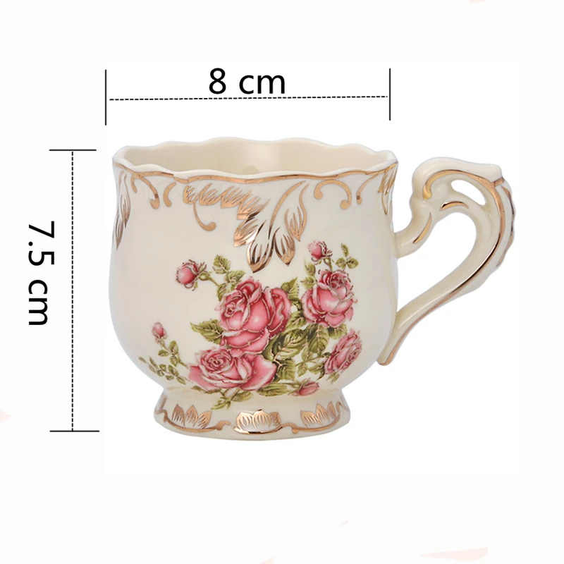 250 Ml Creative Ivory Mugs Retro Ceramic Cup Coffee Milk Tea Mug with Gold Rim Drinkware Mugs Novetly Gift