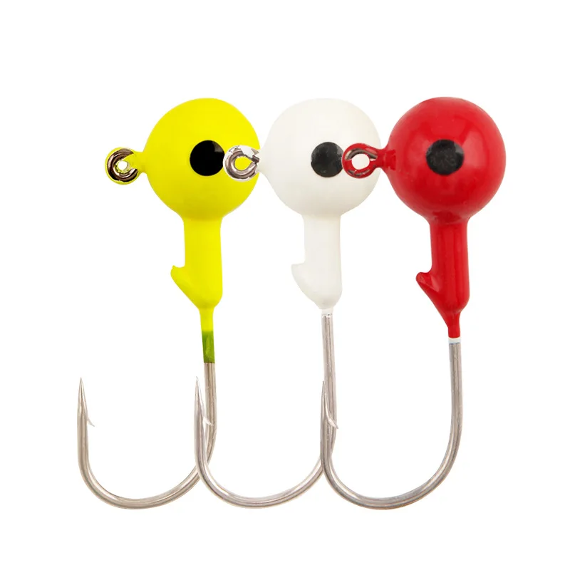 5pcs/set Luya Bait Accessories Tools Color Lead Hook Red / Luminous / Yellow / 5 Pieces In A Bag / High Carbon Steel Hook