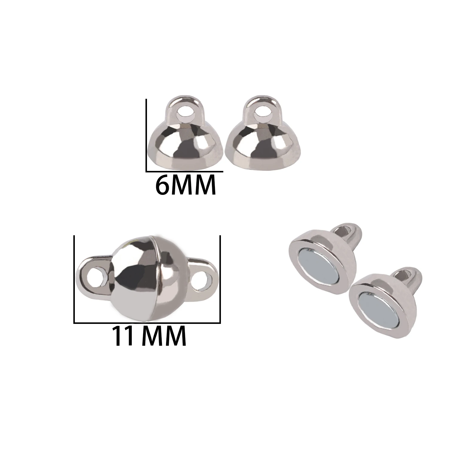 Airssory - Set di 10 chiusure magnetiche in acciaio inossidabile 304, stile opaco, forma ovale, 21 x 10 mm, convertitore magnetico per la creazione di braccialetti e collane - Adatto per cordino