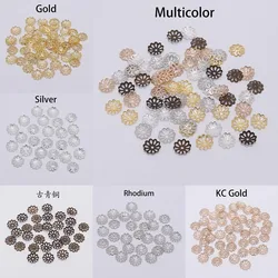 200pcs 6mm 9mm Gold Plated Flower petal End Spacer Beads Caps Charms Bead Cups For DIY Jewelry Making Accessories Wholesale
