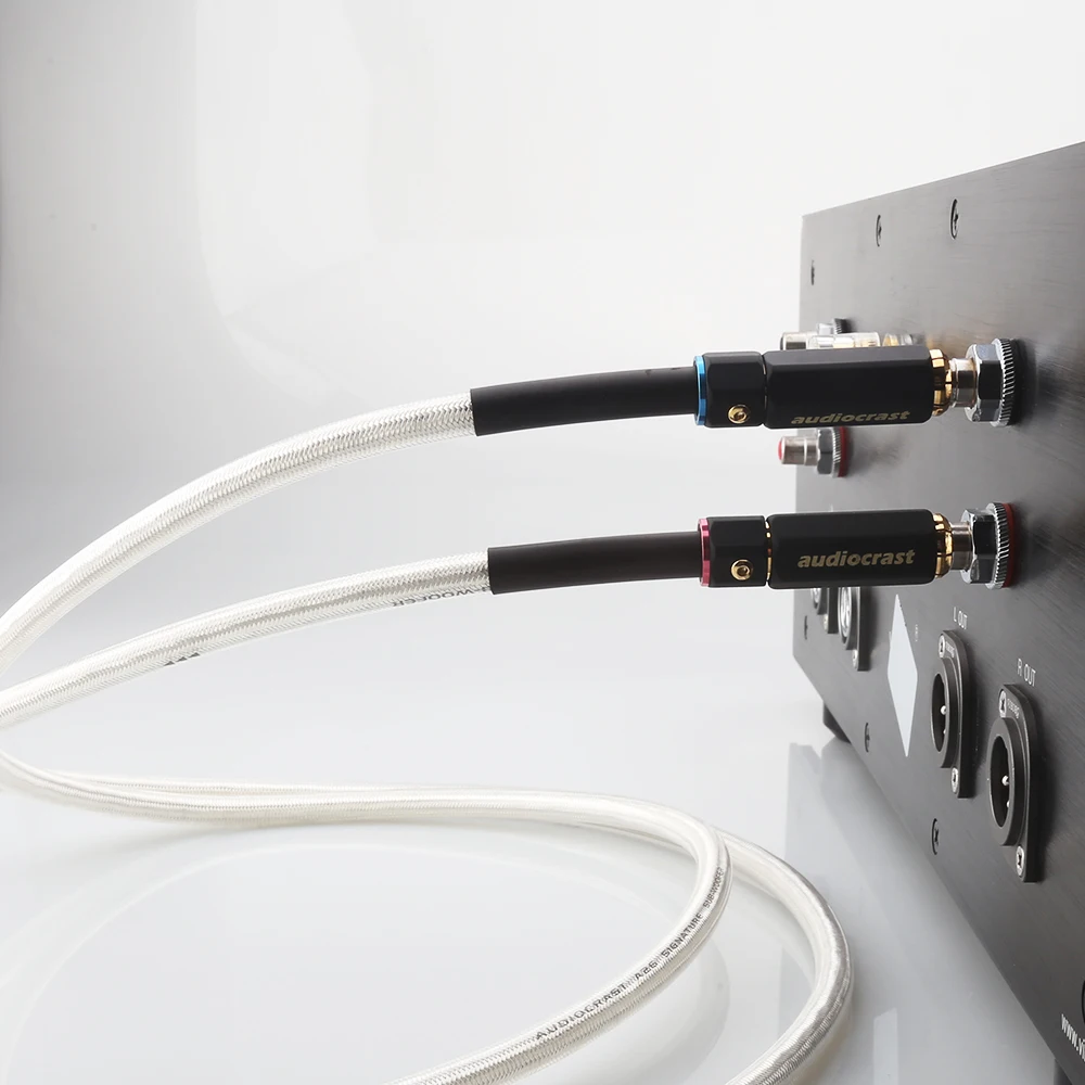 Пара HIFI посеребренный стерео RCA аудиокабель 2 rca до 2 rca соединительный кабель