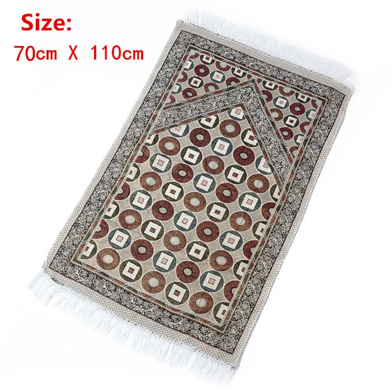 110x70cm Soft With Tassel Prayer Blanket Floor Rug Worship Mats Home Ethnic Style Living Room Rectangle Muslim Carpet Thick