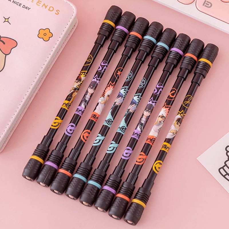 1個ランダムpenspinning非スリップコーティングされた紡績ペンチャンピオンローリング改善chile's学習事務用品