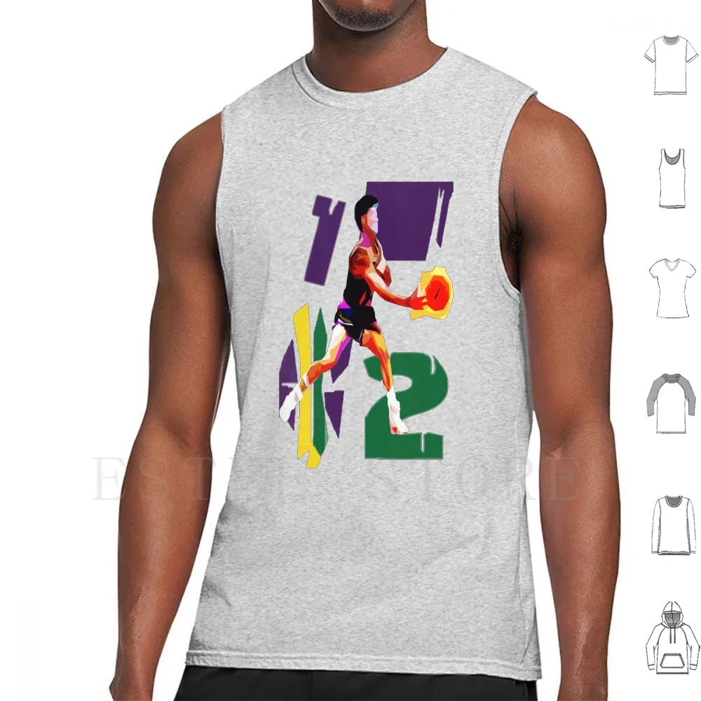 Js#12 Tank Tops Vest Sleeveless Basketball Stockton Pg Point Guard Mvp Goat Streetball John 12