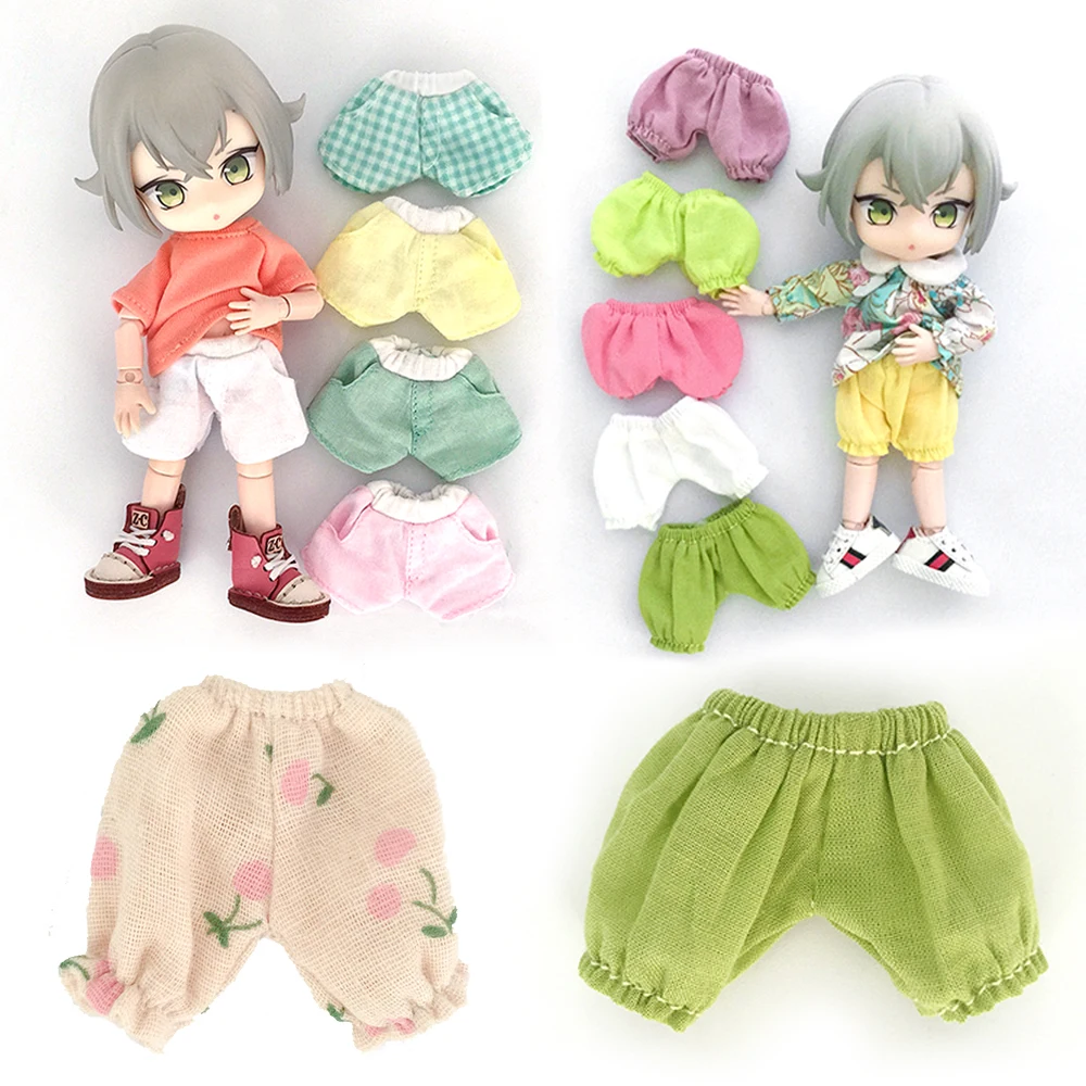 Cute Ob11 Doll Fashion Pumpkin Pants Clothes Molly Plain Wear Plaid Shorts Stock Accessories For Ymy Body, Molly Gsc Doll Body