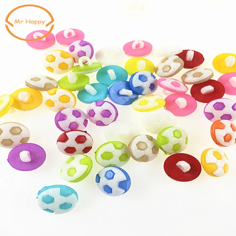 100PCs footbal lMixed Colors Resin Buttons  for Sewing or Scrapbooking Garment Accessories