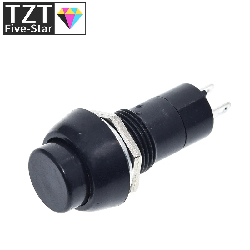 TZT 1 Packung = 5 Stück PBS-11B 2PIN 12mm Selbstverriegelnder EIN/AUS-Druckknopfschalter 3A 150V Schwarz Blau Rot Grün Gelb – Detail 4