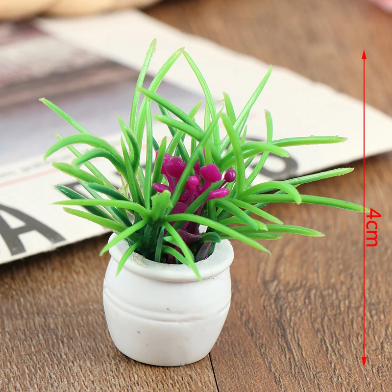 5pcs 1:12 Dollhouse Miniature Green Plant Pot Furniture Home Decor Accessories