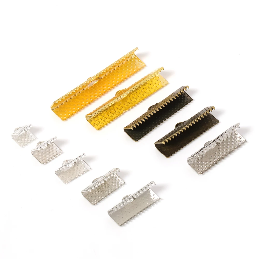 100pcs Fastener Clip DIY Clasps Cord Crimp End Beads Buckle Tips Clips for Jewelry Making Findings Necklace Bracelet Connectors