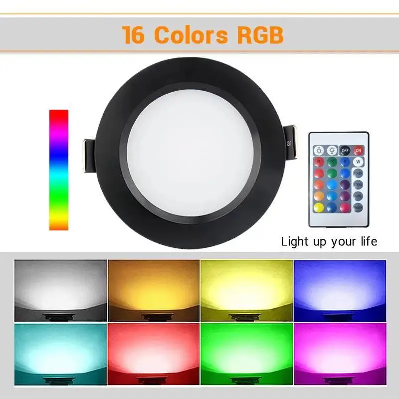 RGB إضاءة مقاومة للماء النازل مصباح 5 واط 7 واط 9 واط 12 واط 220 فولت led بقعة السقف راحة النازل مع التحكم عن بعد KTV أضواء داخلية