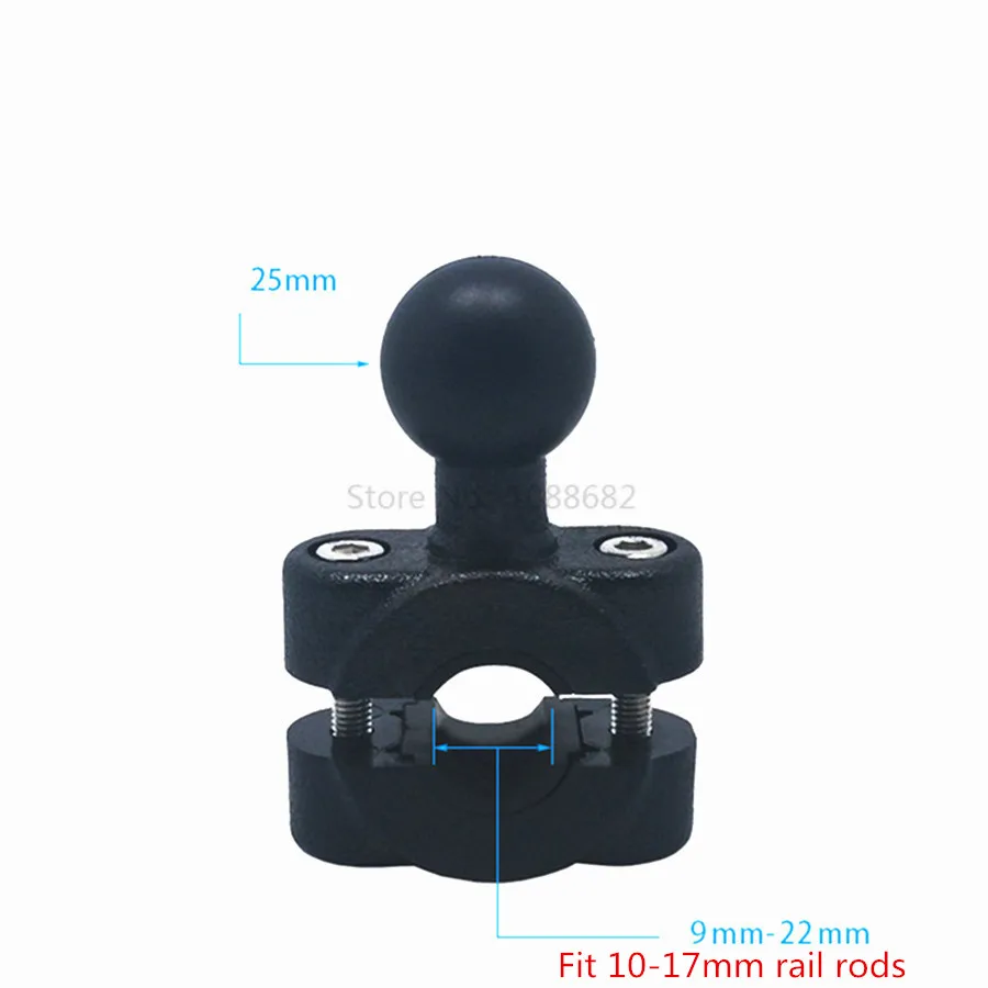 1 inch Ball Mount Car Headrest Motorcycle Scooter Rearview Mirror Stem Bar Mount Set for Garmin Gopro Cell Phone