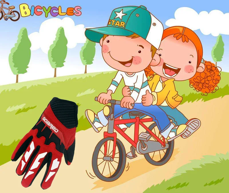 Gloves for 3-12 Years Old Children Warm Balance Push Kick Bike Skating Skate Bicycle Motorcycle Full Finger Kids Riding Cycling