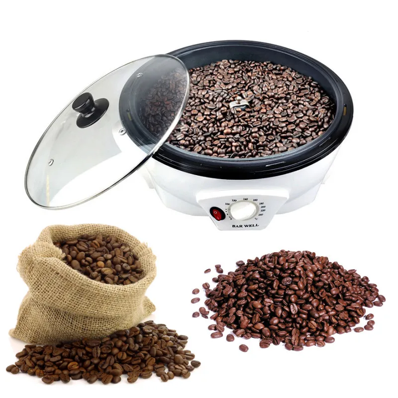 آلة تحميص الفول القهوة المقلية الفول آلة التلقائي دوران التدفئة المحمص ، الفول السوداني ، فول الصويا المقلية الفشار 110 فولت ~ 220 فولت
