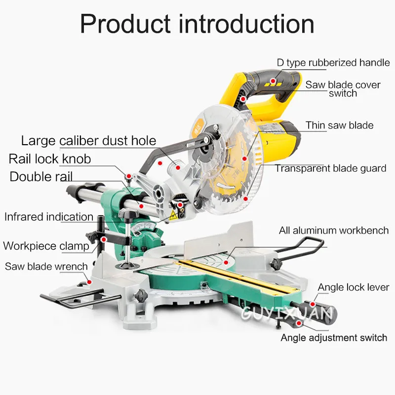 7 inch rod cutting machine Miter saw Multifunctional sawing machine Multi-angle beveling 0-45 degree cutting machine