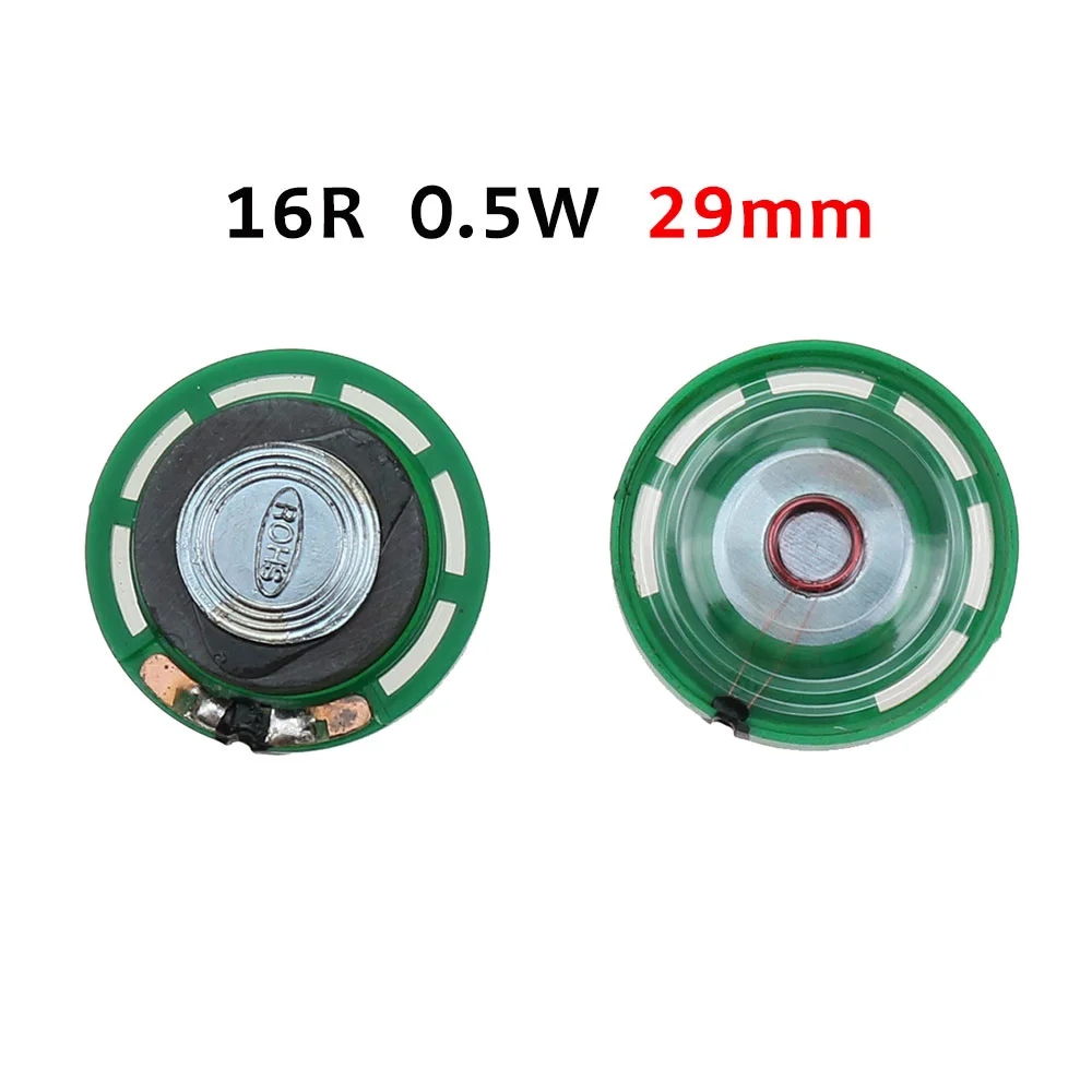 2pcs Green Round 8 16 32 ohms 0.25 watt 0.25W 0.5W 16R 32R Doorbell horn Toy-car speaker 20 21 23 27 29 mm Loudspeaker replace