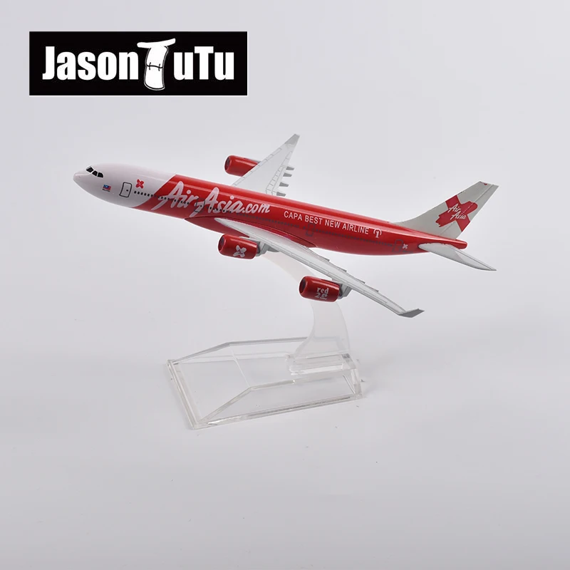 JASON TUTU 16cm AirAsia Airbus 340 Airplane Model Plane Model Aircraft Diecast Metal 1/400 Scale Planes Dropshipping