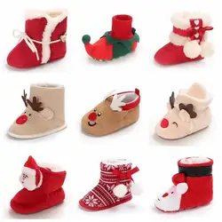 Kerst Warm Baby Peuter Eerste Wandelaars Winter Baby Jongens Meisjes Schoenen 0-18 Maanden Xmas Cosplay Leuke Cartoon Baby zachte Schoenen