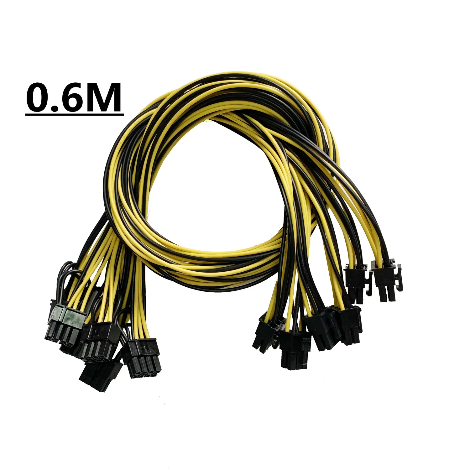 

60cm 12/8/6/4pcs 6pin to 8pin(6+2) Male to Male PCI-E Power Cable for GPU Power Supply Breakout Board Adapter for Ethereum Mini