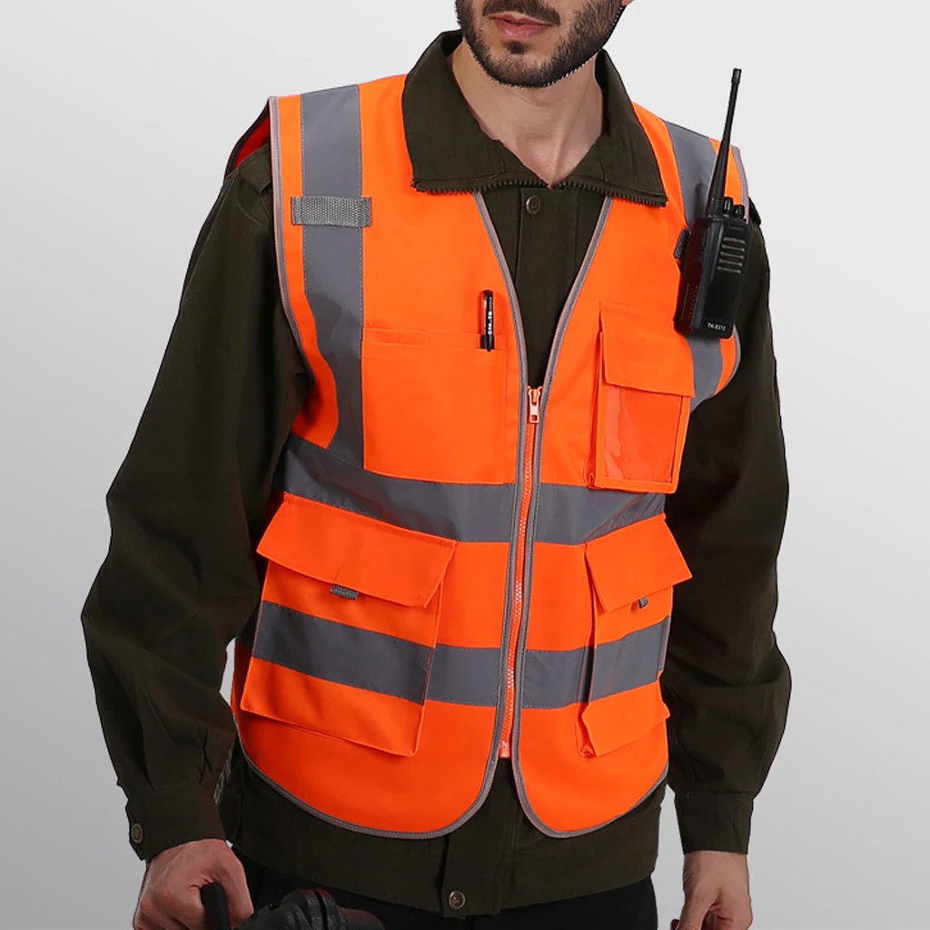 High Visibility Workwear Safety Vest Comfortable Workwear Uniforms With Reflective Strips Washable Workwear Safety Vest L-2XL