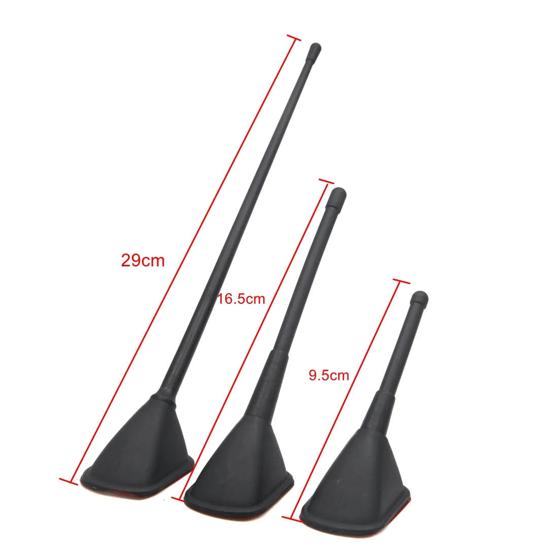 X Autohaux 3 w 1 na dach samochodowy antena dekoracyjna czarne plastikowe samoprzylepne zewnętrzne FM AM Dummy antena antena dla samochodów Automoblie — zdjęcie 5