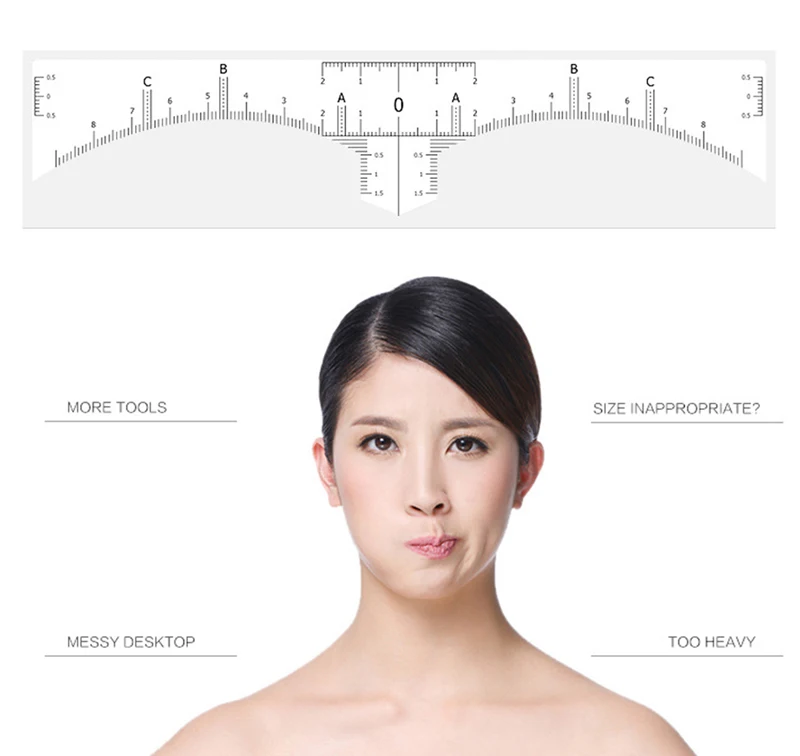 50PCS Einweg Augenbraue Herrscher Aufkleber Klebstoff Microblading Augenbraue Tattoo Stirn Styling Mapping Guide Permanent Make-Up-Tool – Detail 2