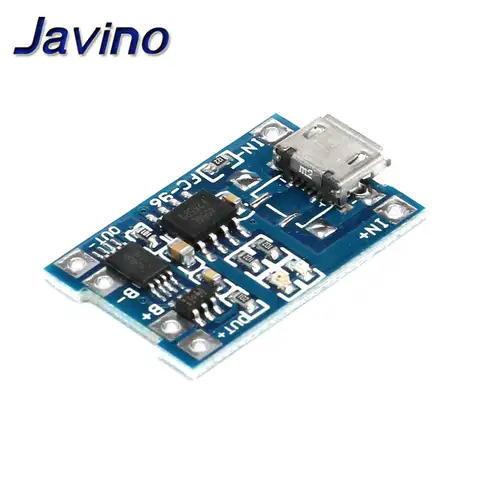 Placa de carga de batería de litio, módulo de carga de 5V, 1A, Micro USB 18650, protección de funciones duales