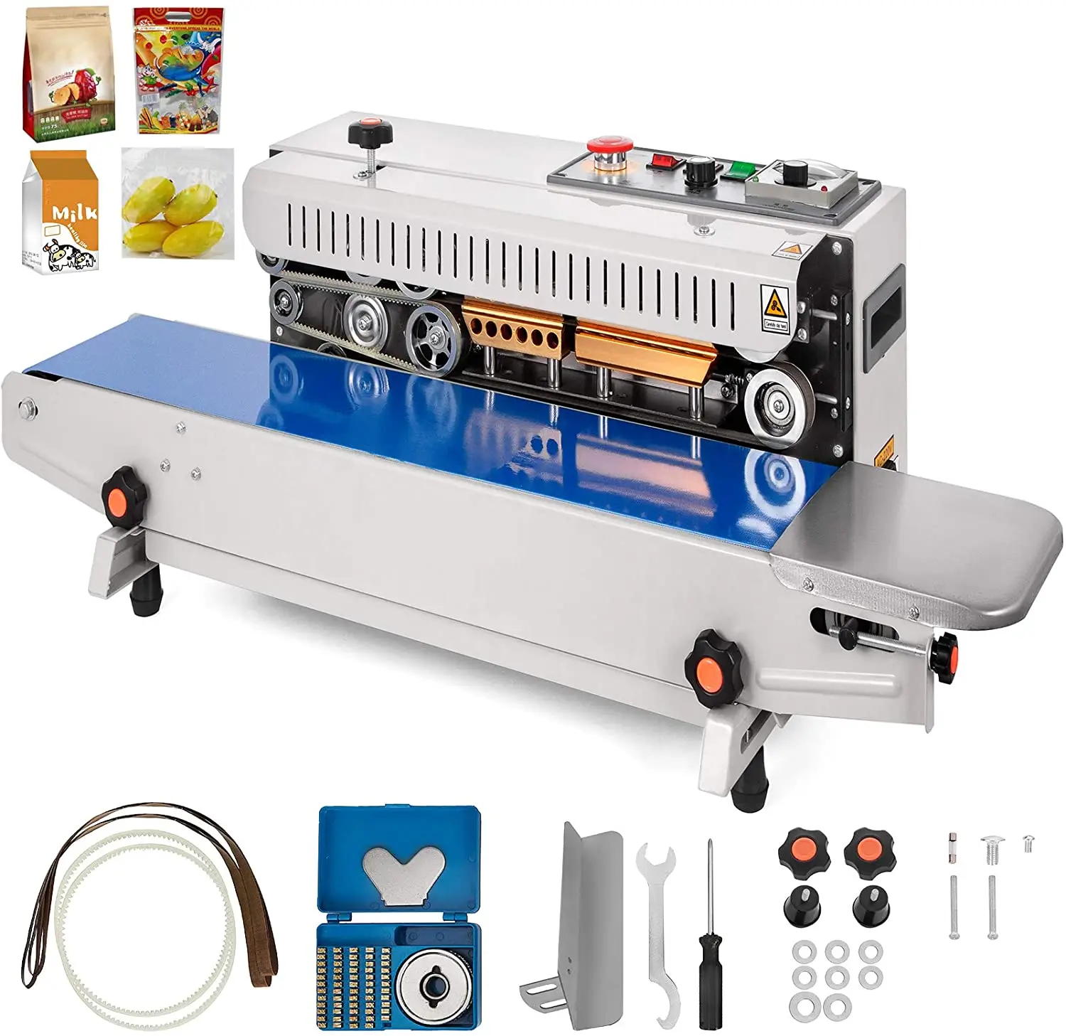 

Continuous Sealing Machine Durable Horizontal Automatic Plastic Bag Band Vacuum Sealing Sealer Machine Print Stamp Coding 220V