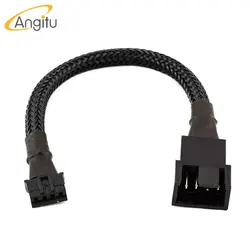 Angitu Graphic Card 4Pin PWM Fan Adapter GPU Motherboard Cable Compatible With 4pin And 3pin Fan Black Sleeved 30cm