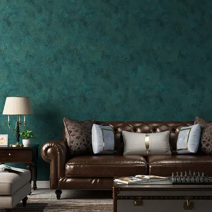 PAYSOTA High Quality Dark Green Retro Mottled Wallpaper 3D Embossed Living Room Bedroom TV Background Wall Paper Roll