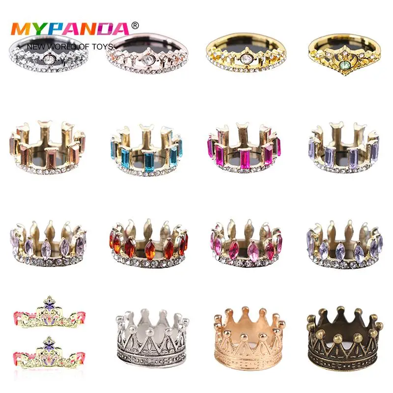 1/2pcs DIY Doll Crown Mini Fashion Metal Crown Princess Empress Model Toys For Kids Dolls Accessories Dollhouse Miniature