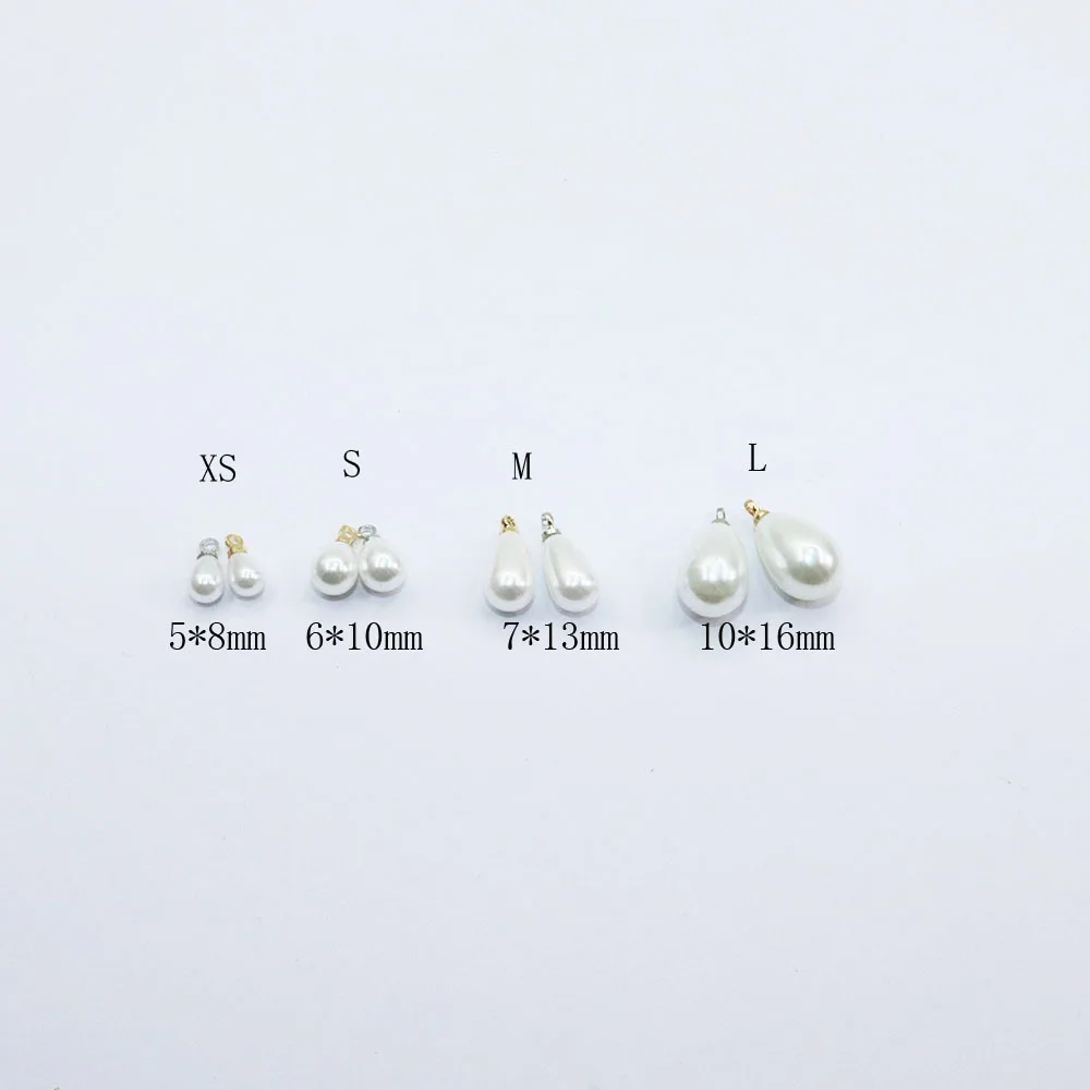 Eruifa 20pcs 16*10mm Cream Tear Plastic Pearl Beads Charms Pendant Jewelry DIY Earring Necklace
