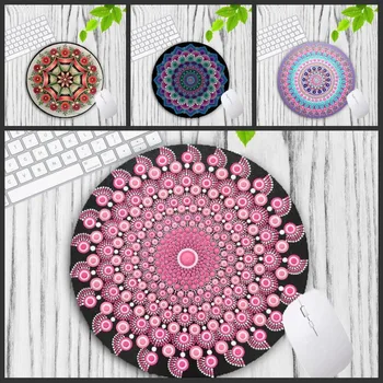 XGZ 20X20CM promosyon Mandala çiçek DIY tasarım desen oyun yuvarlak Mousepad benzersiz masaüstü Pad oyun oyun Mousepad sümen