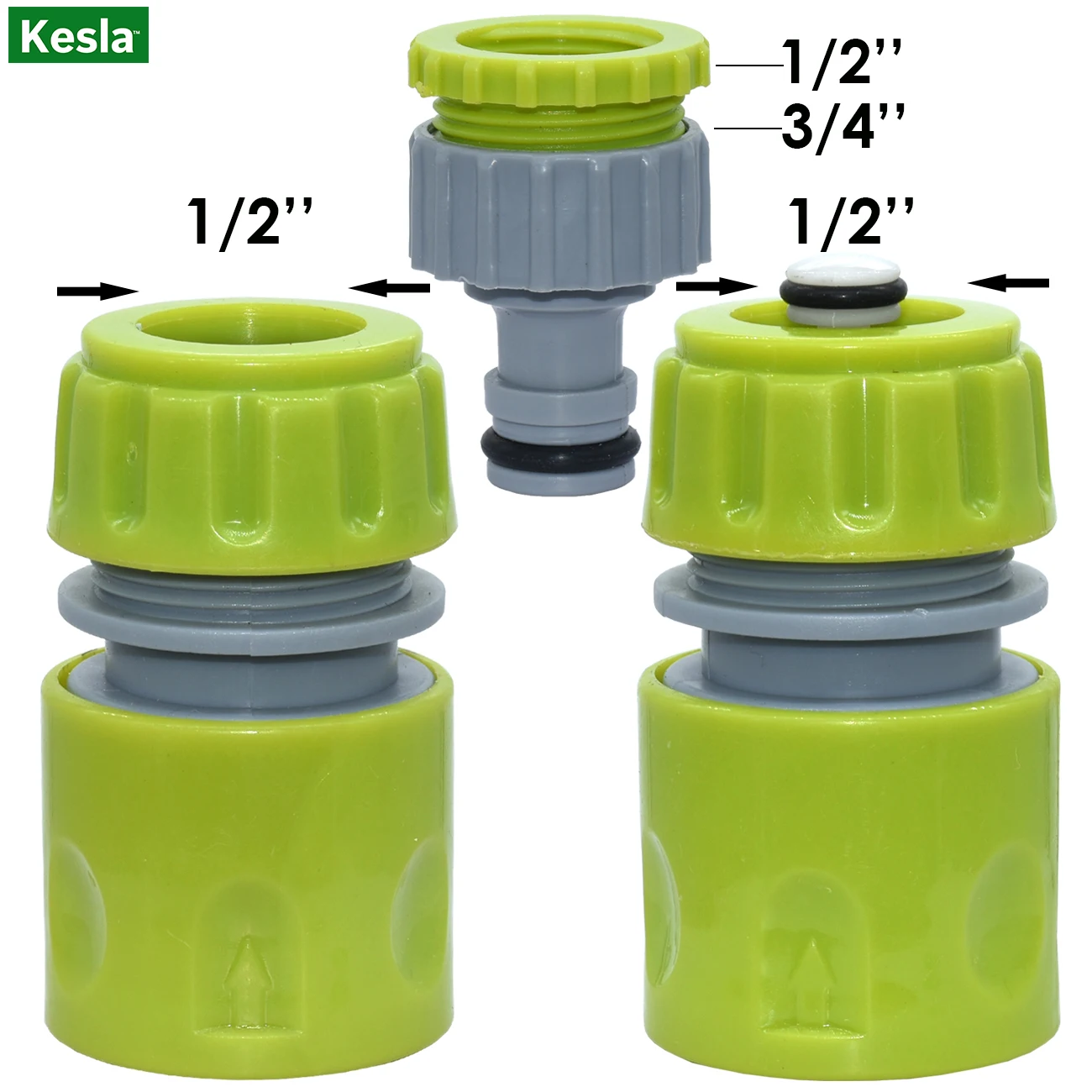 

3 шт., быстроразъемный адаптер для садового шланга, 1/2 дюйма и 3/4 дюйма